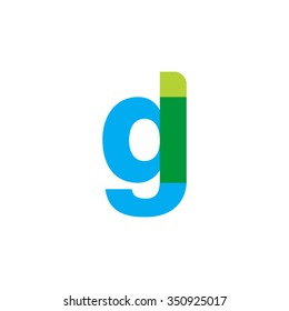 lowercase gl logo, blue green overlap transparent logo