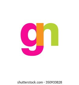 lowercase gn logo, pink green overlap transparent logo, modern lifestyle logo