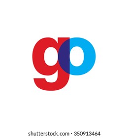 lowercase go logo, red blue overlap transparent logo