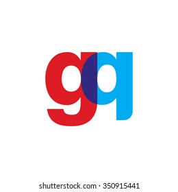 lowercase gq logo, red blue overlap transparent logo