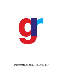 lowercase gr logo, red blue overlap transparent logo