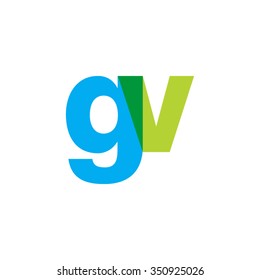 lowercase gv logo, blue green overlap transparent logo