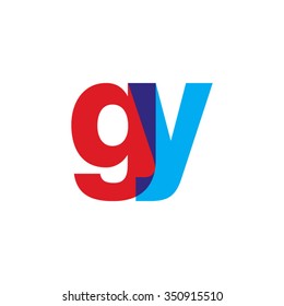 lowercase gy logo, red blue overlap transparent logo