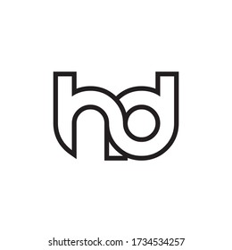 lowercase H D connect letters lines logo dsign concept