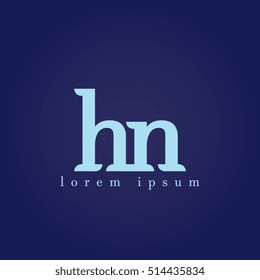 lowercase h and n vector logo. hn initial design template for download