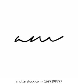 am lowercase handwriting symbol letter