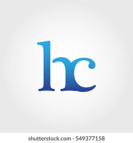 Lowercase hc Logotype. Blue Letter Logo. Letter Abbreviations. Vector Template Element.