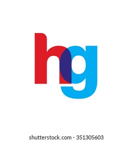 lowercase hg logo, red blue overlap transparent logo