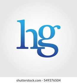 Lowercase hg Logotype. Blue Letter Logo. Letter Abbreviations. Vector Template Element.