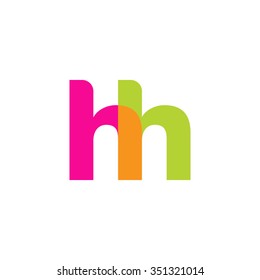 lowercase hh logo, pink green overlap transparent logo, modern lifestyle logo