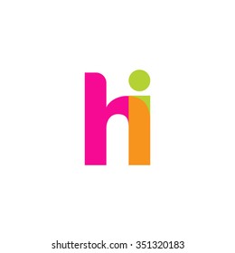 lowercase hi logo, pink green overlap transparent logo, modern lifestyle logo