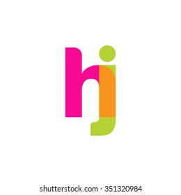lowercase hj logo, pink green overlap transparent logo, modern lifestyle logo