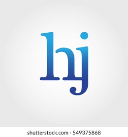 Lowercase hj Logotype. Blue Letter Logo. Letter Abbreviations. Vector Template Element.