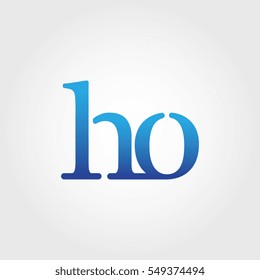 Lowercase ho Logotype. Blue Letter Logo. Letter Abbreviations. Vector Template Element.