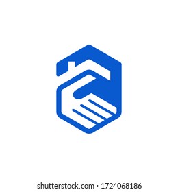 lowercase a house handshake logo design