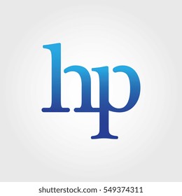 Lowercase hp Logotype. Blue Letter Logo. Letter Abbreviations. Vector Template Element.