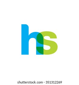 lowercase hs logo, blue green overlap transparent logo