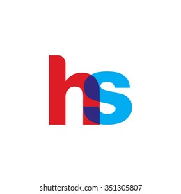 lowercase hs logo, red blue overlap transparent logo