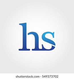 Lowercase hs Logotype. Blue Letter Logo. Letter Abbreviations. Vector Template Element.
