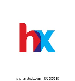 lowercase hx logo, red blue overlap transparent logo