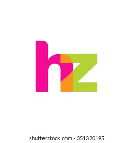 lowercase hz logo, pink green overlap transparent logo, modern lifestyle logo