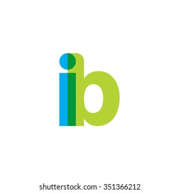 lowercase ib logo, blue green overlap transparent logo