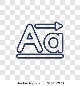 Lowercase icon. Trendy linear Lowercase logo concept on transparent background from User Interface and Web Navigation collection