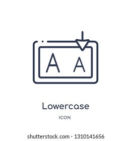 lowercase icon from user interface outline collection. Thin line lowercase icon isolated on white background.