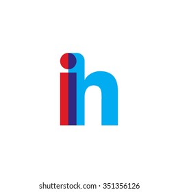 lowercase ih logo, red blue overlap transparent logo