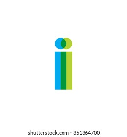 lowercase ii logo, blue green overlap transparent logo