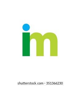 lowercase im logo, blue green overlap transparent logo