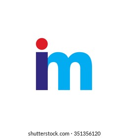 lowercase im logo, red blue overlap transparent logo