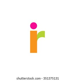 lowercase ir logo, pink green overlap transparent logo, modern lifestyle logo