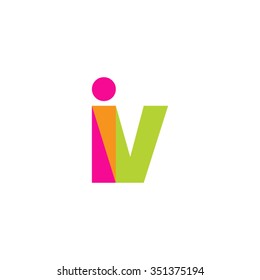 lowercase iv logo, pink green overlap transparent logo, modern lifestyle logo