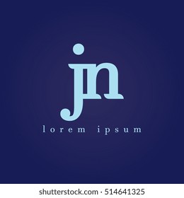 lowercase j and n vector logo. jn initial design template for download