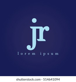 lowercase j and r vector logo. jr initial design template for download