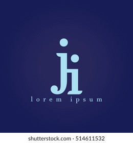 lowercase j and i vector logo. ji initial design template for download