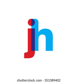 lowercase jh logo, red blue overlap transparent logo