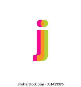 lowercase jj logo, pink green overlap transparent logo, modern lifestyle logo