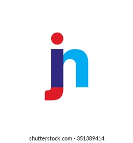 lowercase jn logo, red blue overlap transparent logo