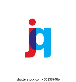 lowercase jq logo, red blue overlap transparent logo