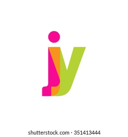 lowercase jy logo, pink green overlap transparent logo, modern lifestyle logo