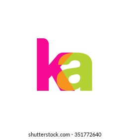 lowercase ka logo, pink green overlap transparent logo, modern lifestyle logo