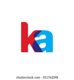 lowercase ka logo, red blue overlap transparent logo