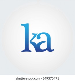 Lowercase ka Logotype. Blue Letter Logo. Letter Abbreviations. Vector Template Element.