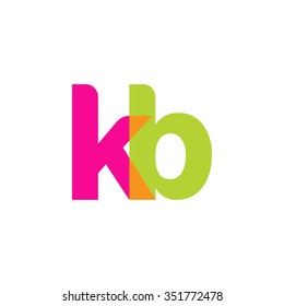 lowercase kb logo, pink green overlap transparent logo, modern lifestyle logo
