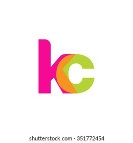 lowercase kc logo, pink green overlap transparent logo, modern lifestyle logo