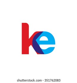 lowercase ke logo, red blue overlap transparent logo