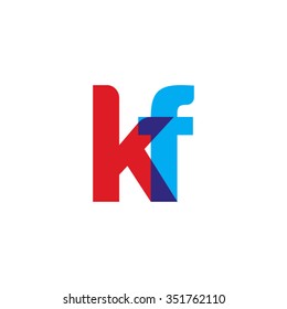 lowercase kf logo, red blue overlap transparent logo