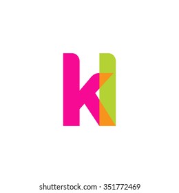 lowercase kl logo, pink green overlap transparent logo, modern lifestyle logo